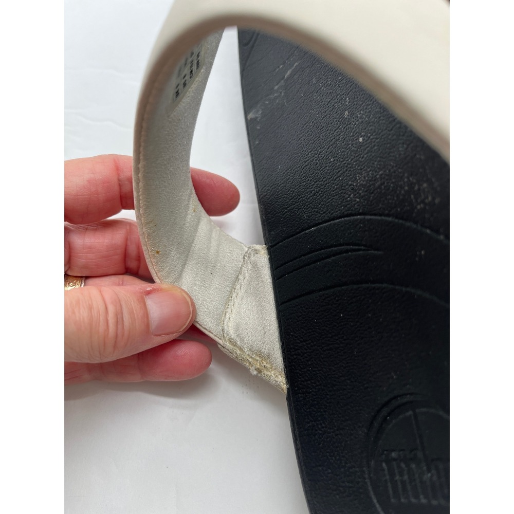 FitFlop Leather Thong Platform Sandals White Womens 8 Comfort Support 8 - Picture 5 of 9